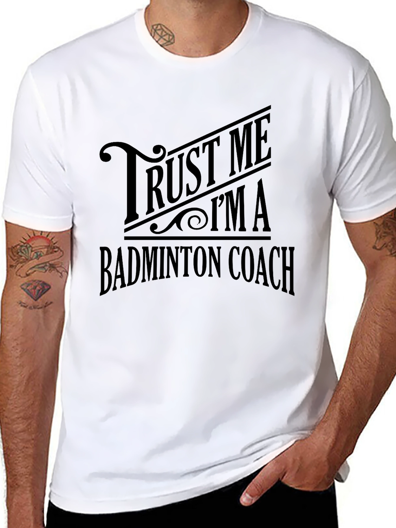 Trust Me Im a Badminton Coach Black T-Shirt