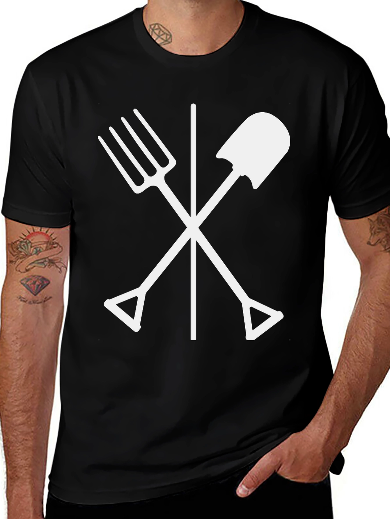 Gardeners Cross T-Shirt - Black Cotton Tee