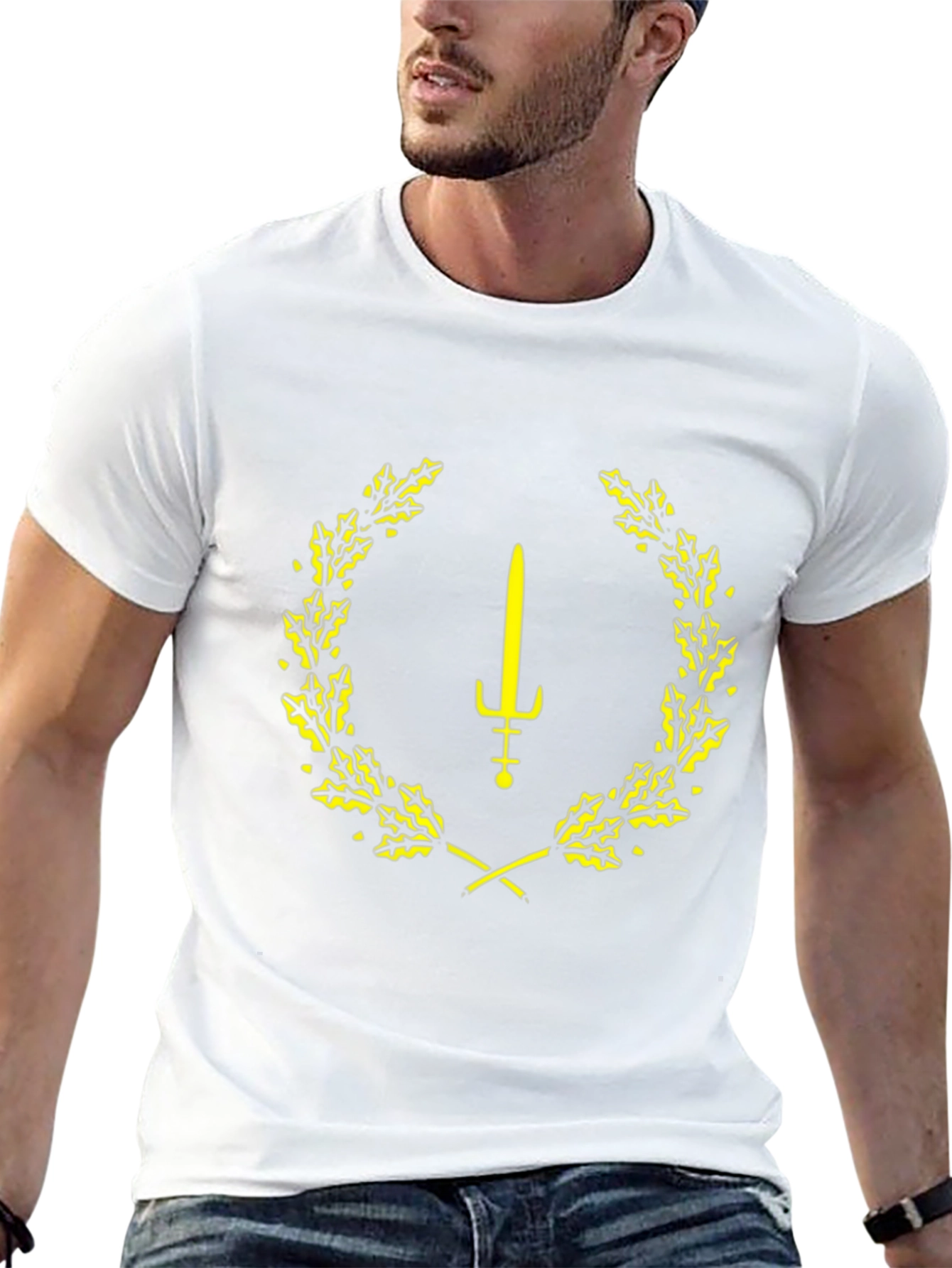 Sword & Laurel Wreath Graphic Tee - Black