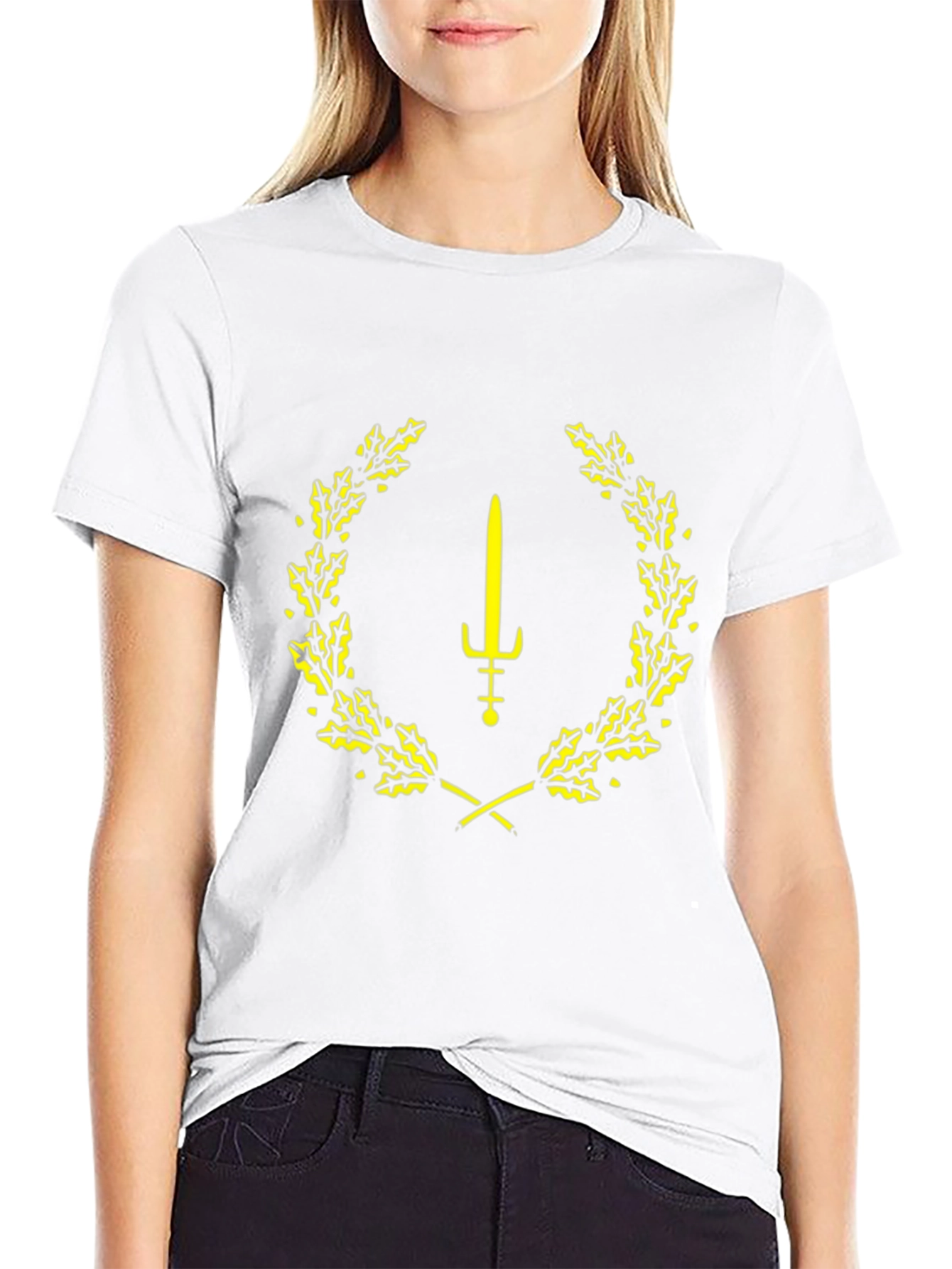 Sword & Laurel Wreath Graphic Tee - Black