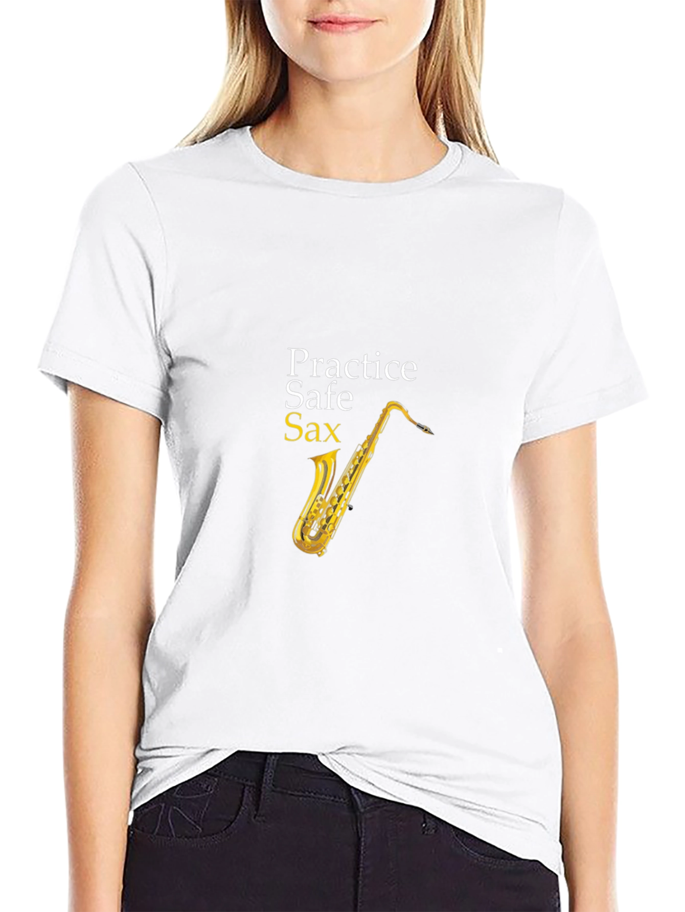 Practice Safe Sax Black T-Shirt