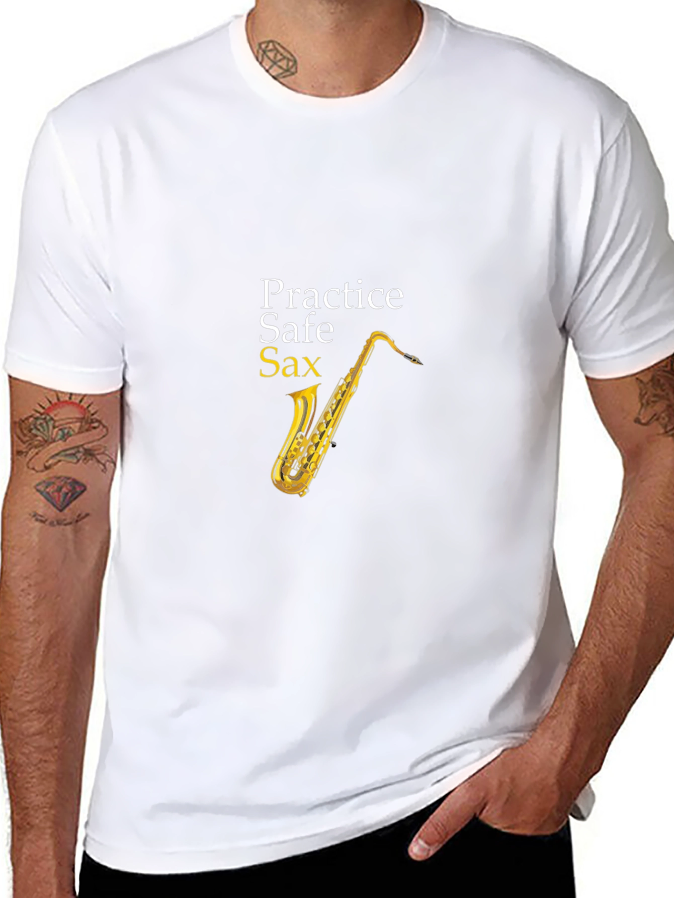 Practice Safe Sax Black T-Shirt
