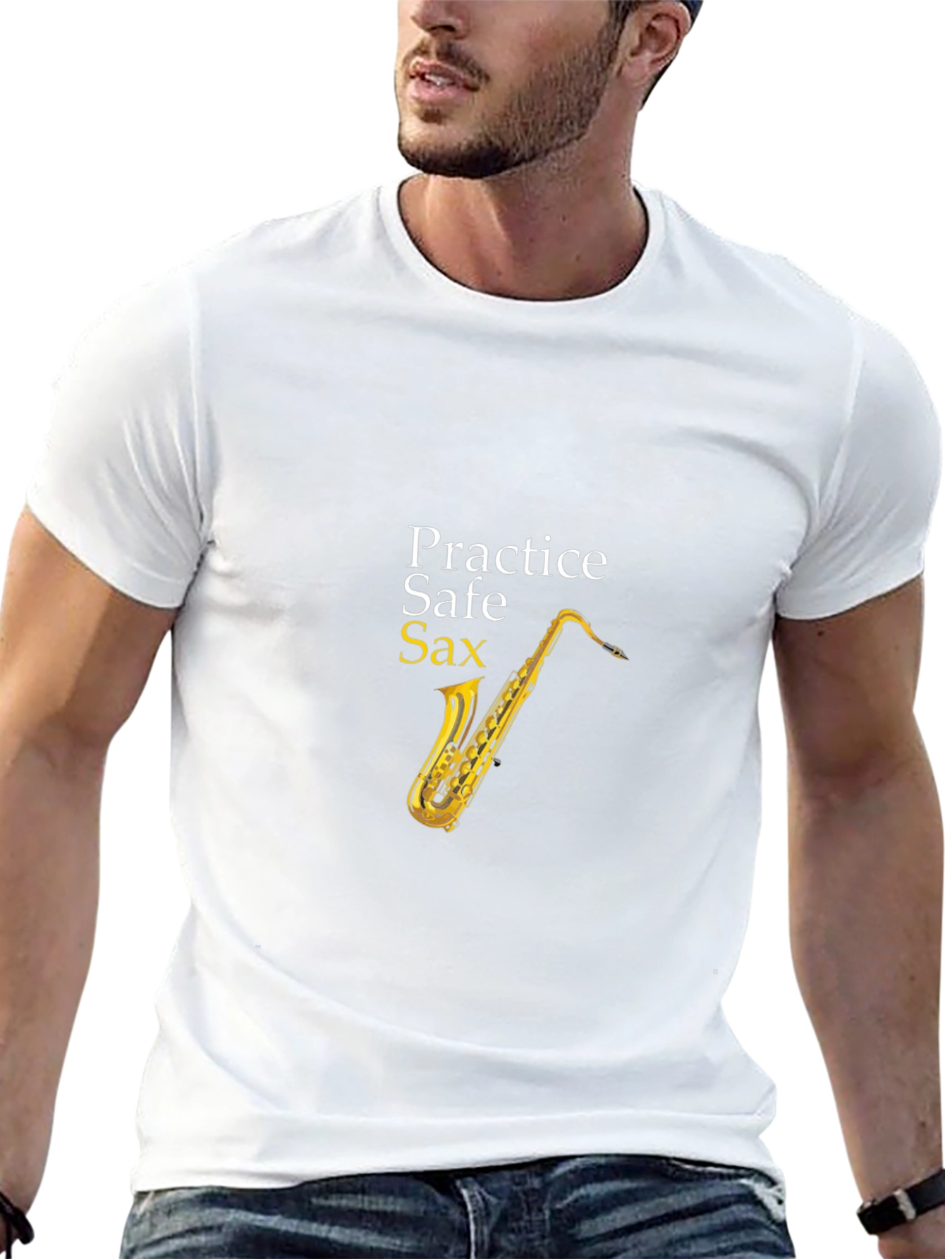 Practice Safe Sax Black T-Shirt