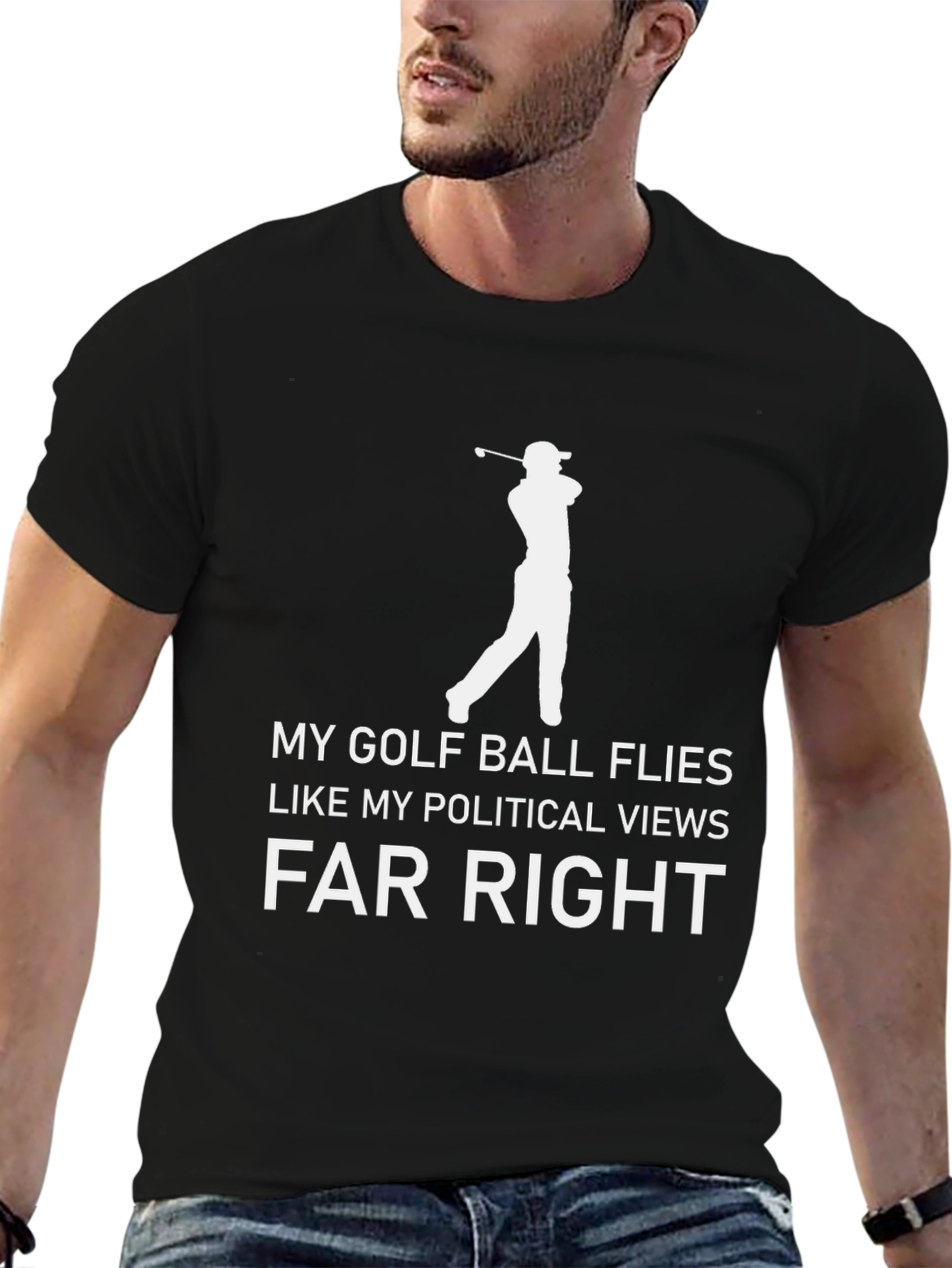 Golf Ball Flies Political Views T-Shirt