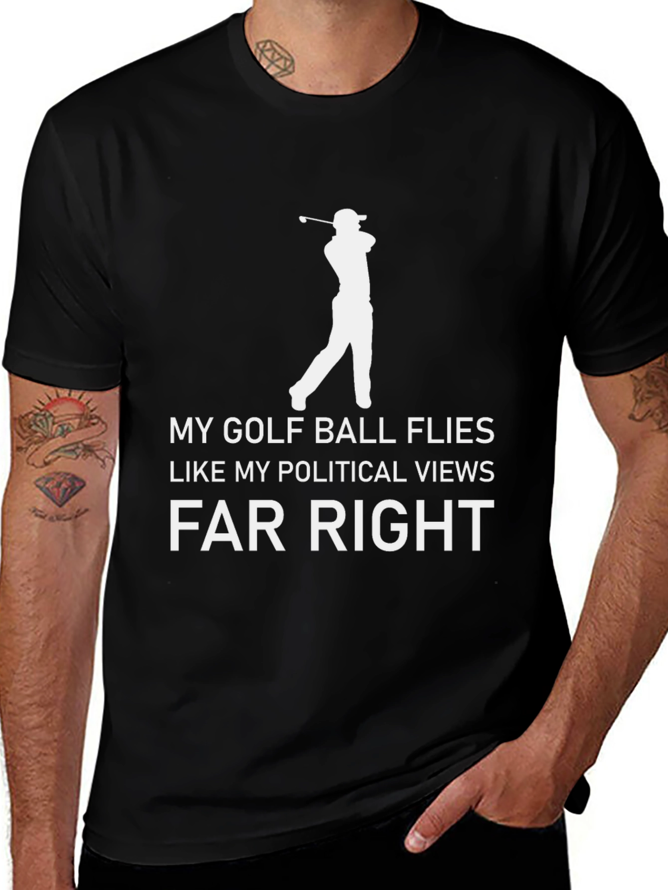 Golf Ball Flies Political Views T-Shirt