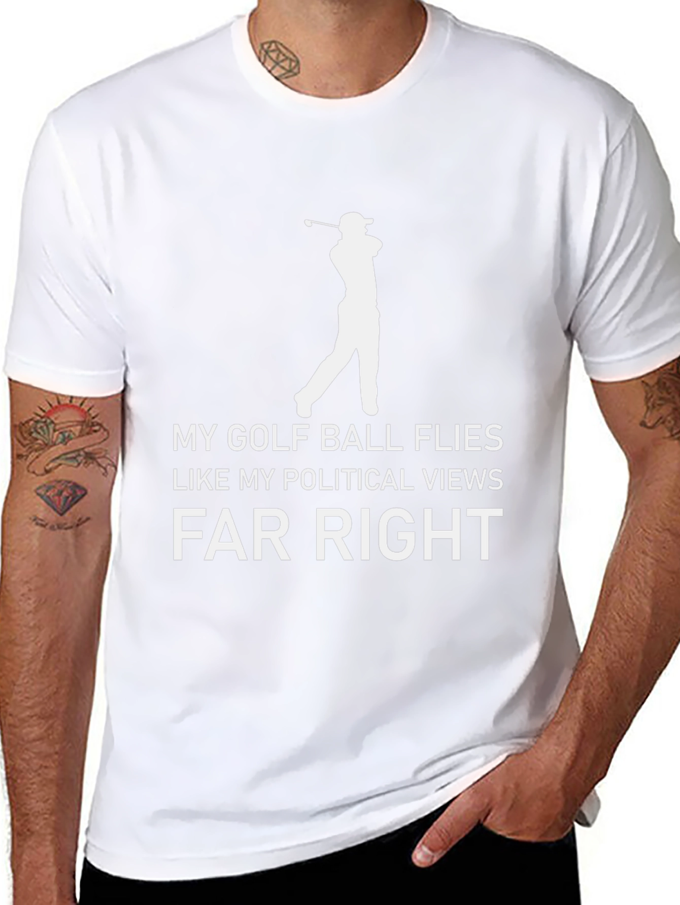 Golf Ball Flies Political Views T-Shirt