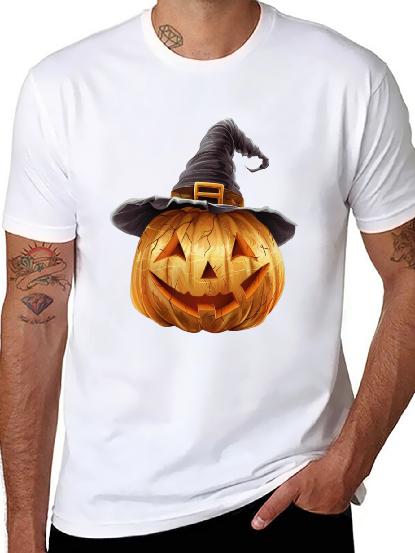 Halloween Pumpkin Witch Hat T-Shirt