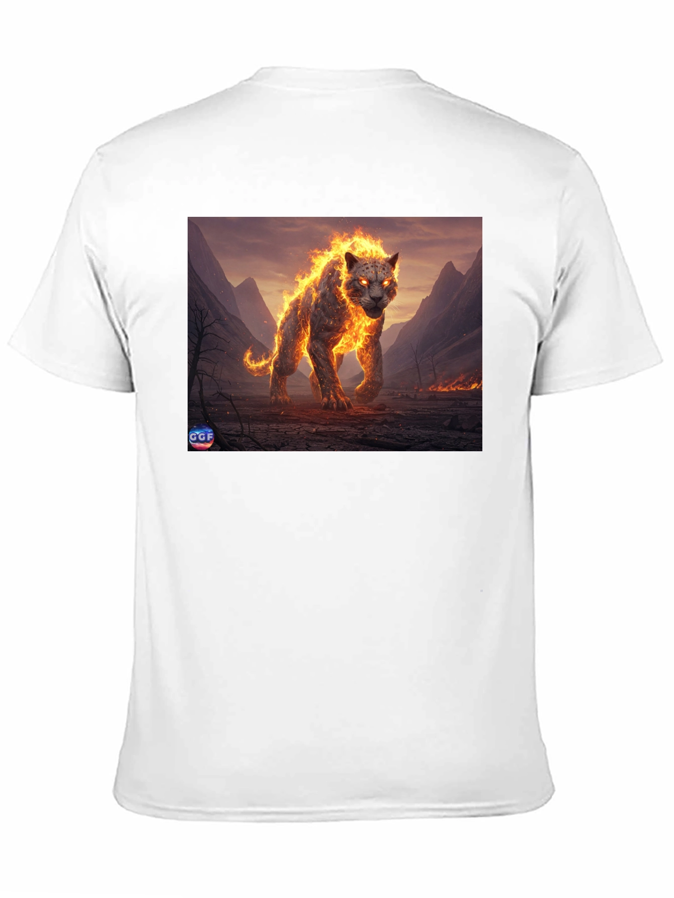 Fiery Panther Graphic Tee - Black Cotton Blend