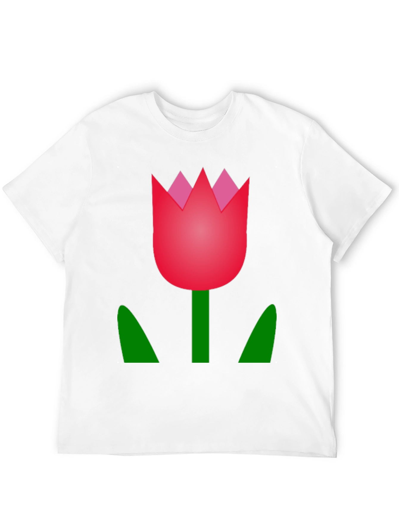 Tulip Graphic Tee - Black Cotton Casual T-Shirt