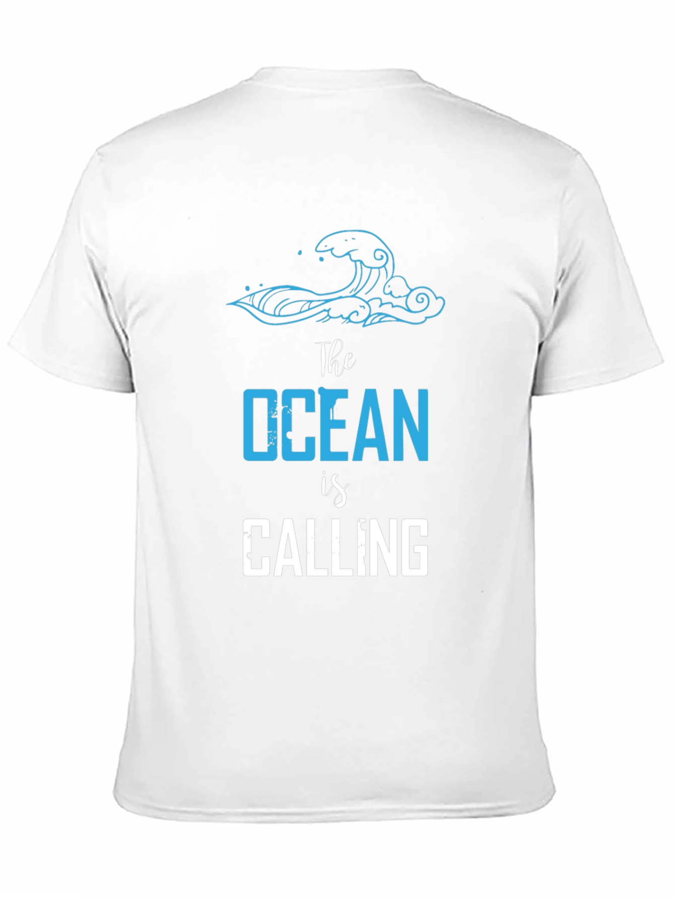 Ocean Calling Black Graphic Tee for Men
