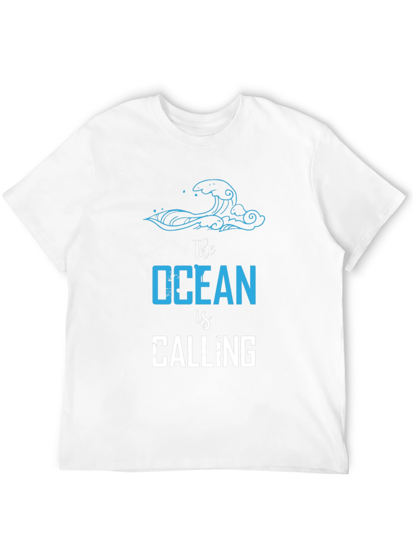 Ocean Calling Black Graphic Tee for Men