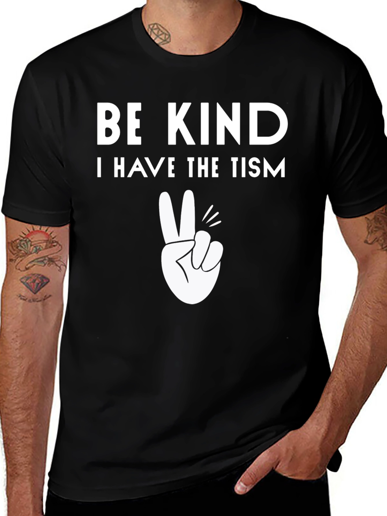 Be Kind Autism Awareness Tee - Black Cotton T-Shirt