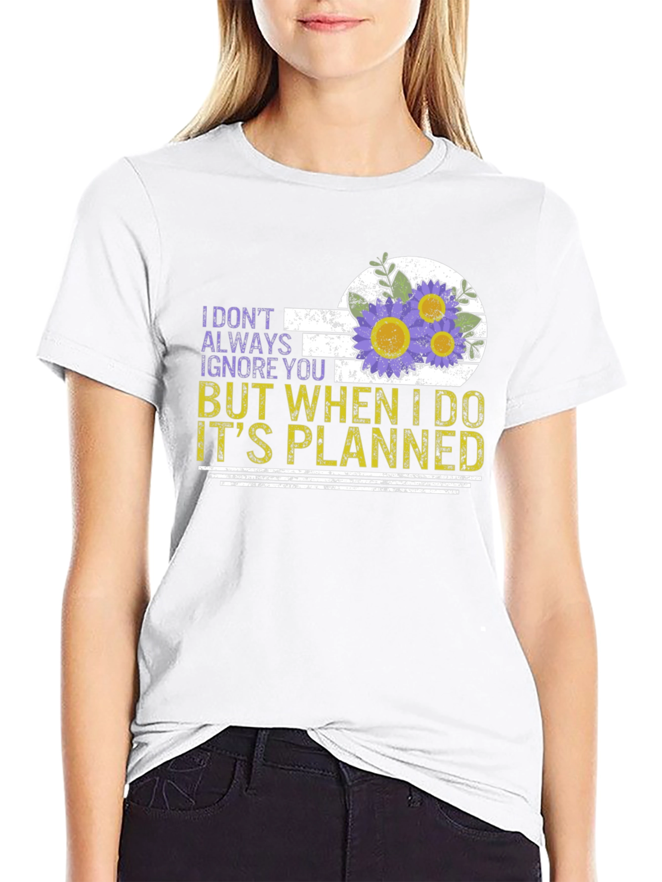 Funny Ignore You Flower Graphic T-Shirt