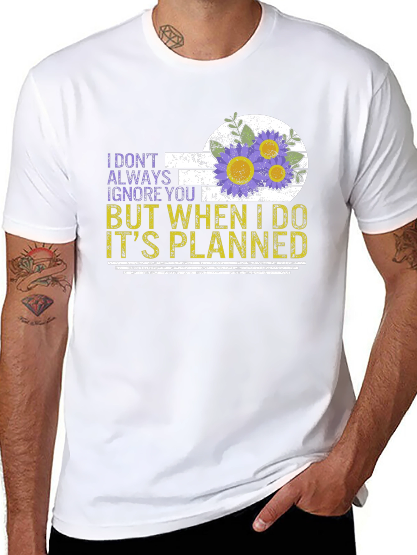 Funny Ignore You Flower Graphic T-Shirt