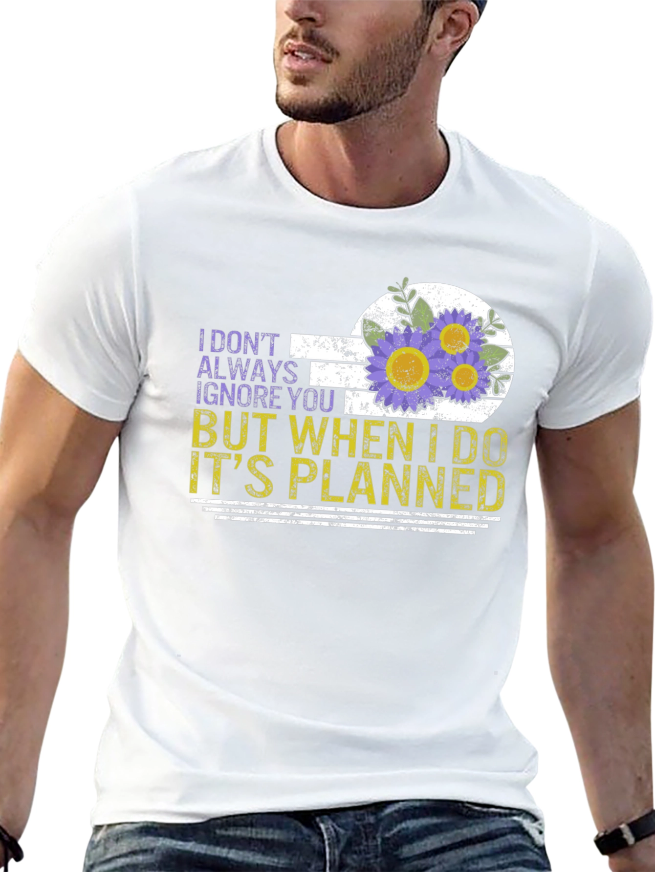 Funny Ignore You Flower Graphic T-Shirt