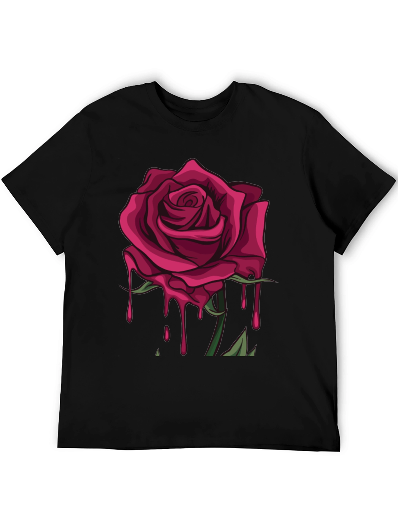 Rose Drip Graphic Tee - Stylish Unisex T-Shirt