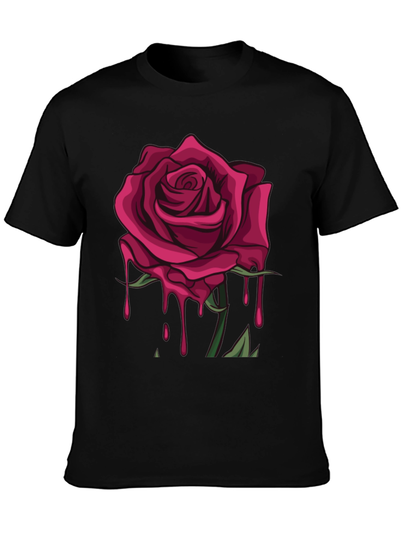Rose Drip Graphic Tee - Stylish Unisex T-Shirt