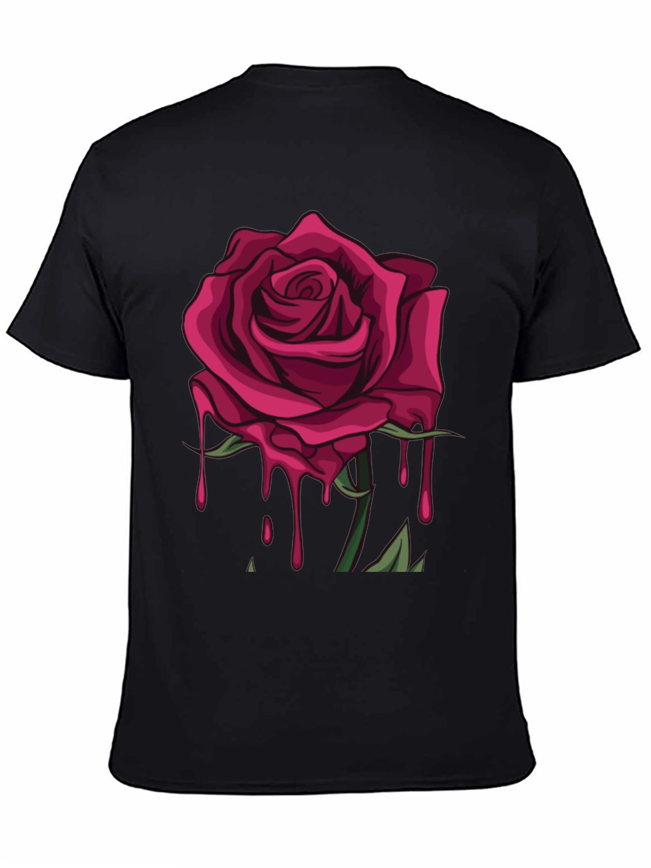 Rose Drip Graphic Tee - Stylish Unisex T-Shirt