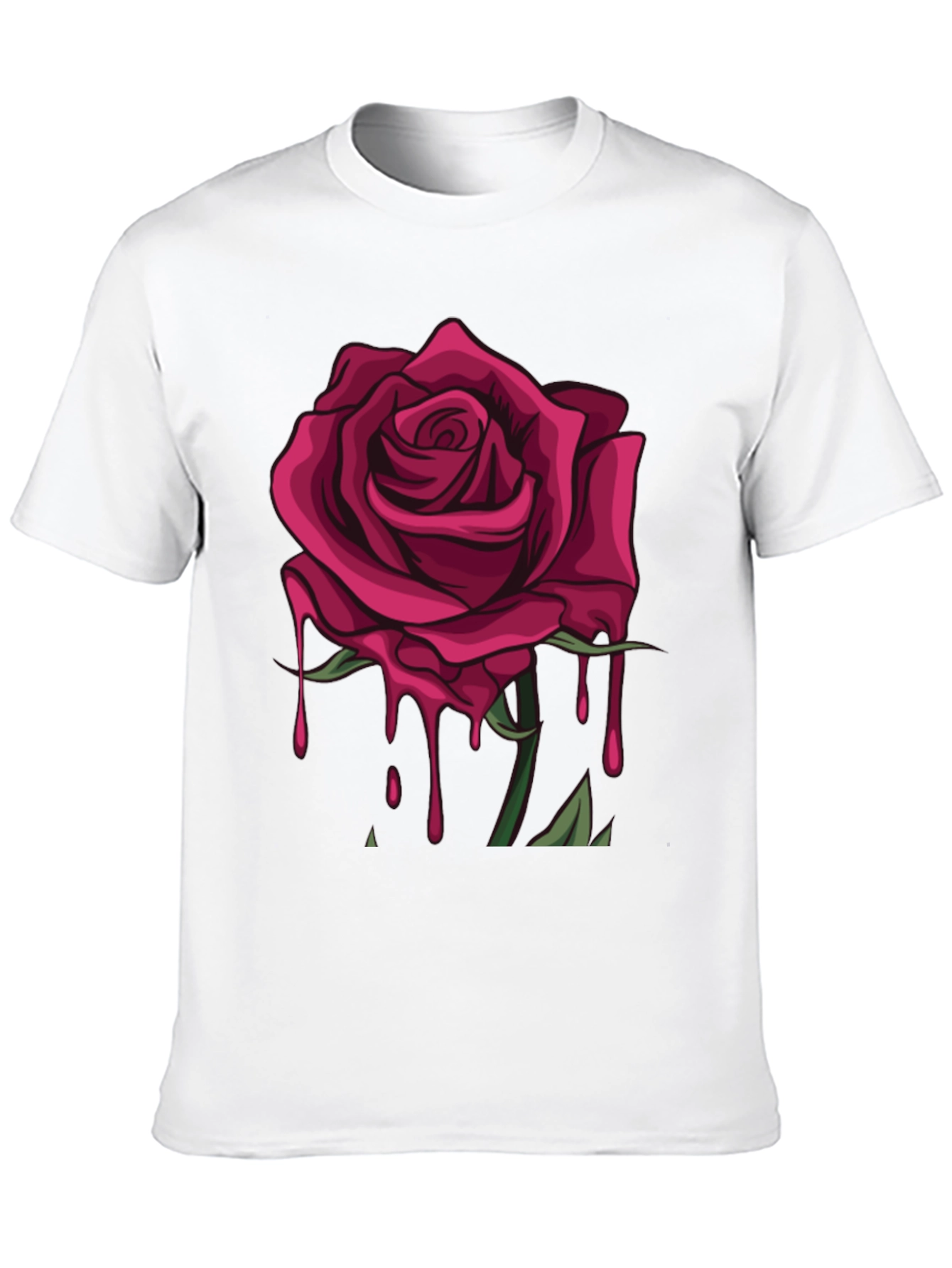 Rose Drip Graphic Tee - Stylish Unisex T-Shirt