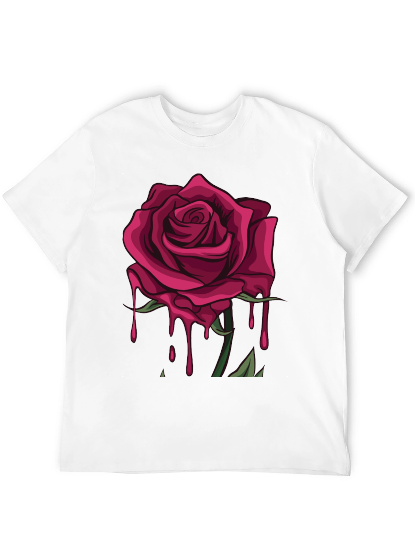 Rose Drip Graphic Tee - Stylish Unisex T-Shirt