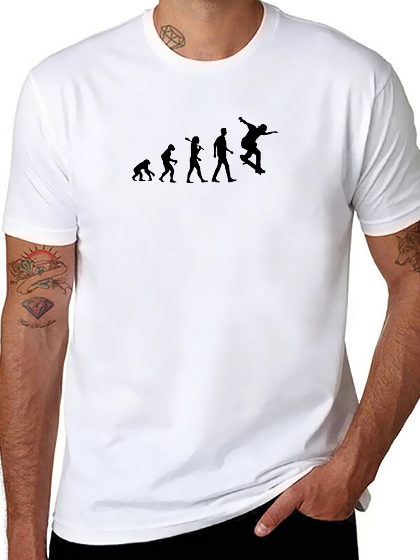 Skateboarding Evolution Mens Black T-Shirt