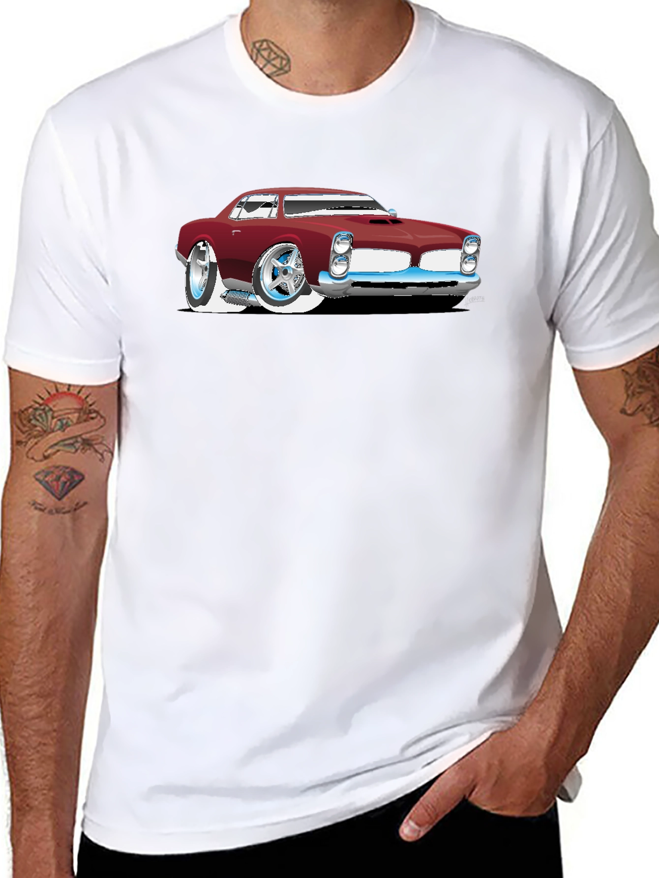 Cartoon Car Graphic Black T-Shirt