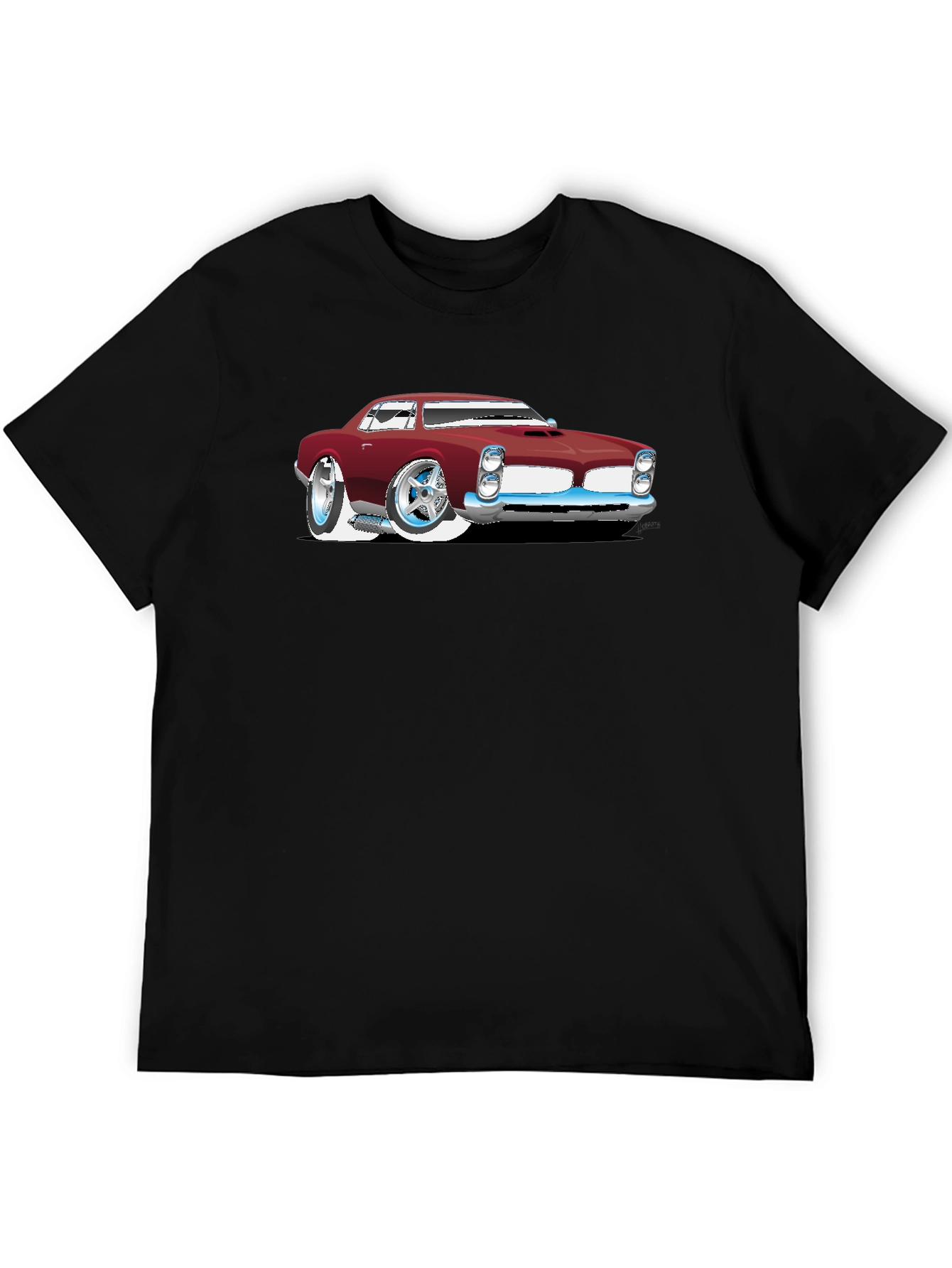 Cartoon Car Graphic Black T-Shirt