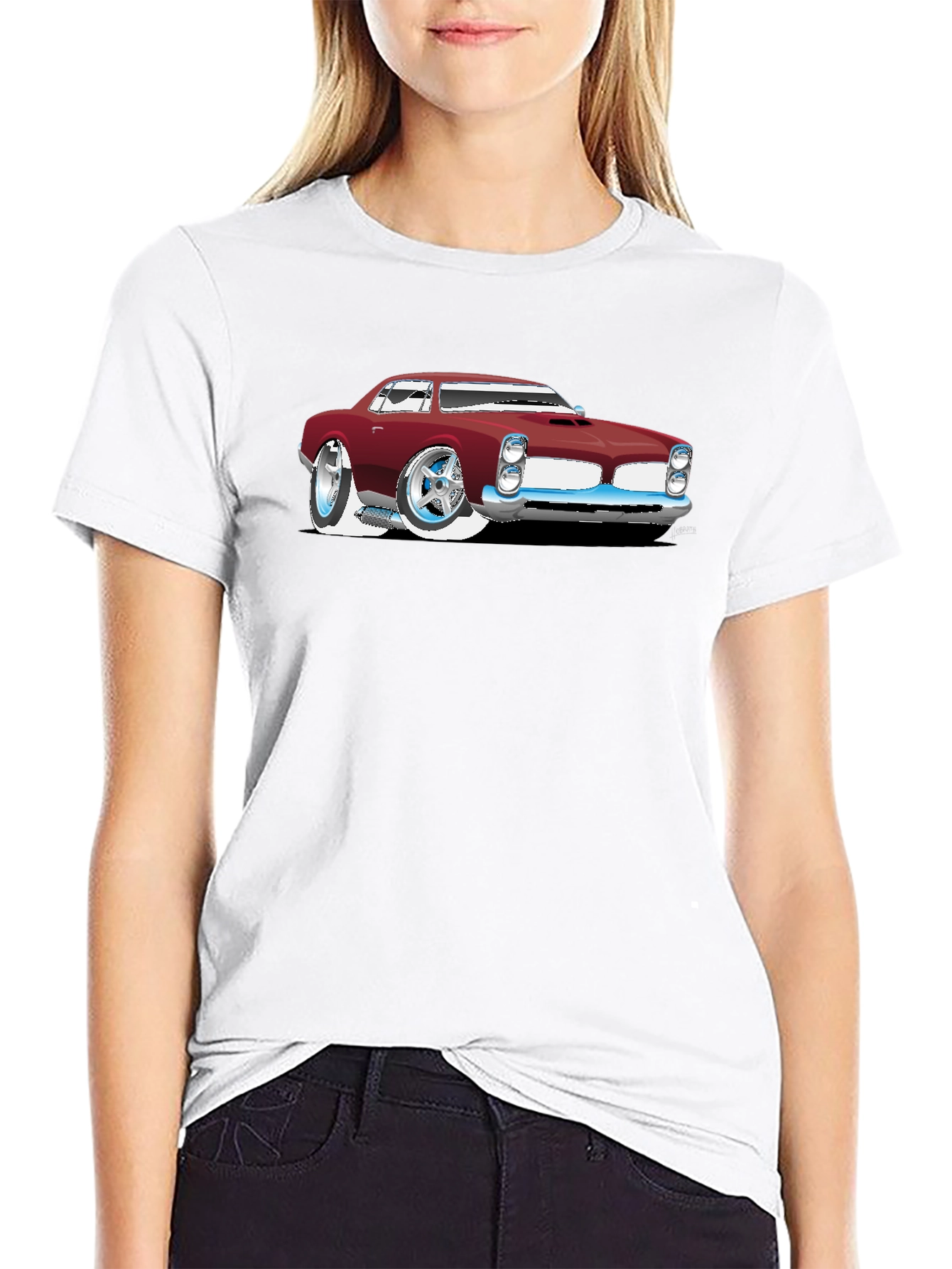 Cartoon Car Graphic Black T-Shirt