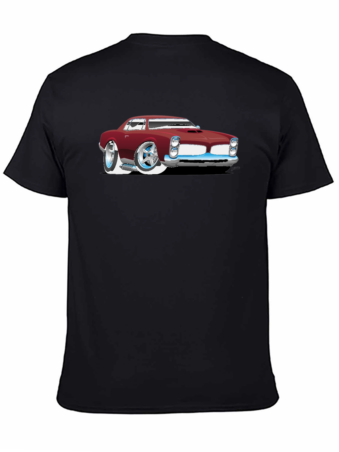 Cartoon Car Graphic Black T-Shirt