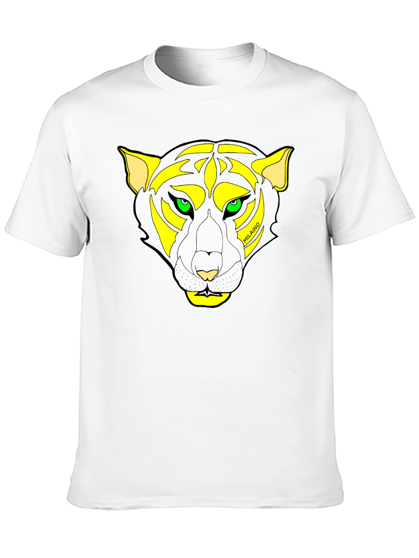 Mens Black T-Shirt with Unique Tiger Graphic