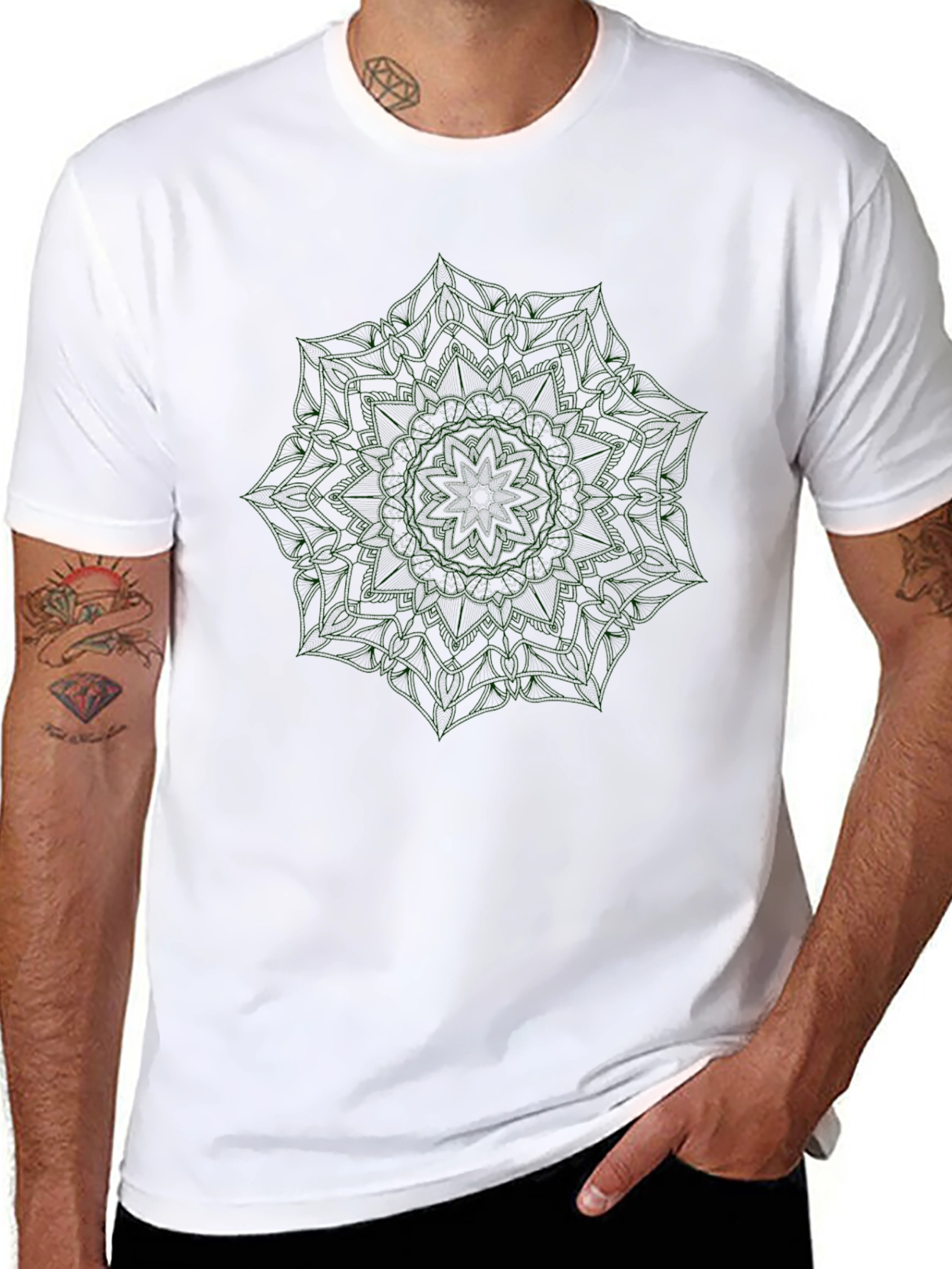 Black Mandala Graphic Tee - Stylish Casual Comfort