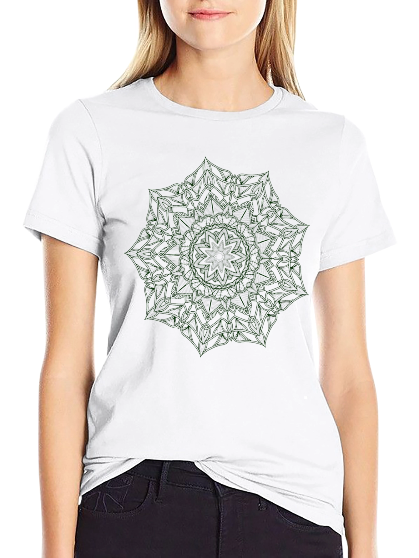 Black Mandala Graphic Tee - Stylish Casual Comfort