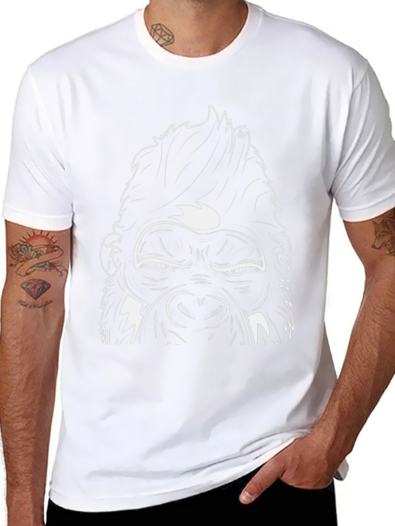 Cool Gorilla Graphic Tee - Black Cotton Blend