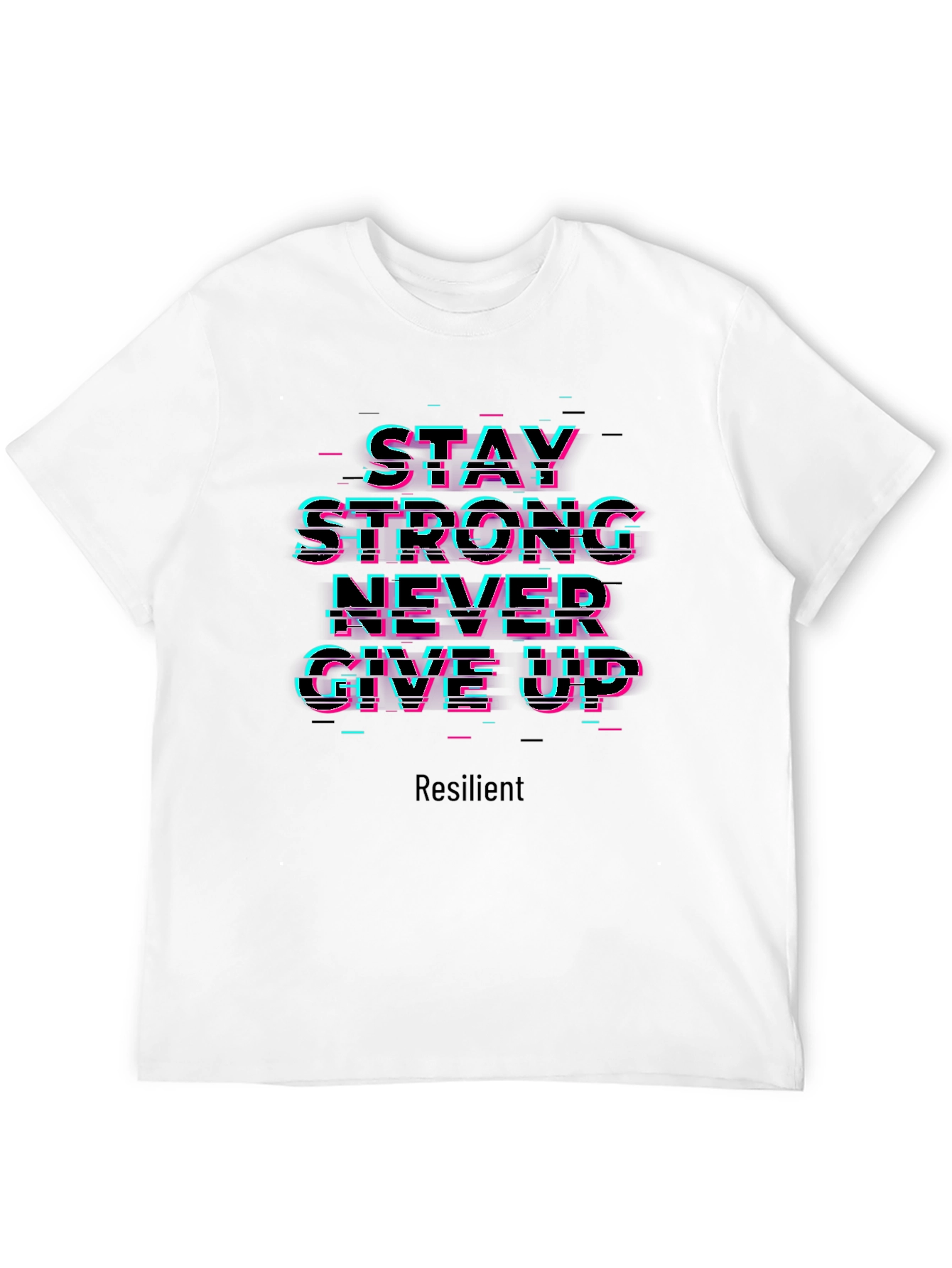 Stay Strong Graphic Print Tee - Black