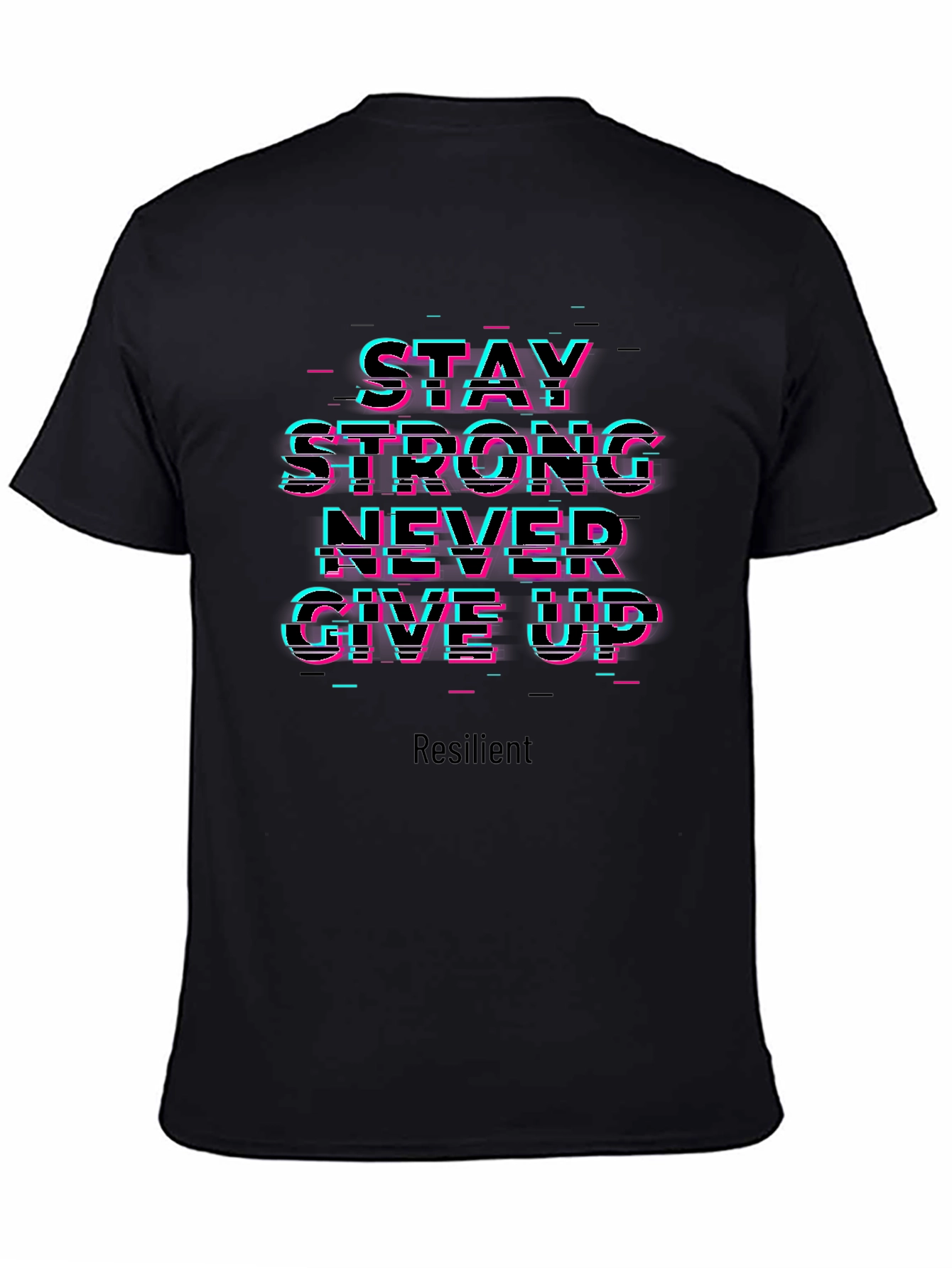 Stay Strong Graphic Print Tee - Black
