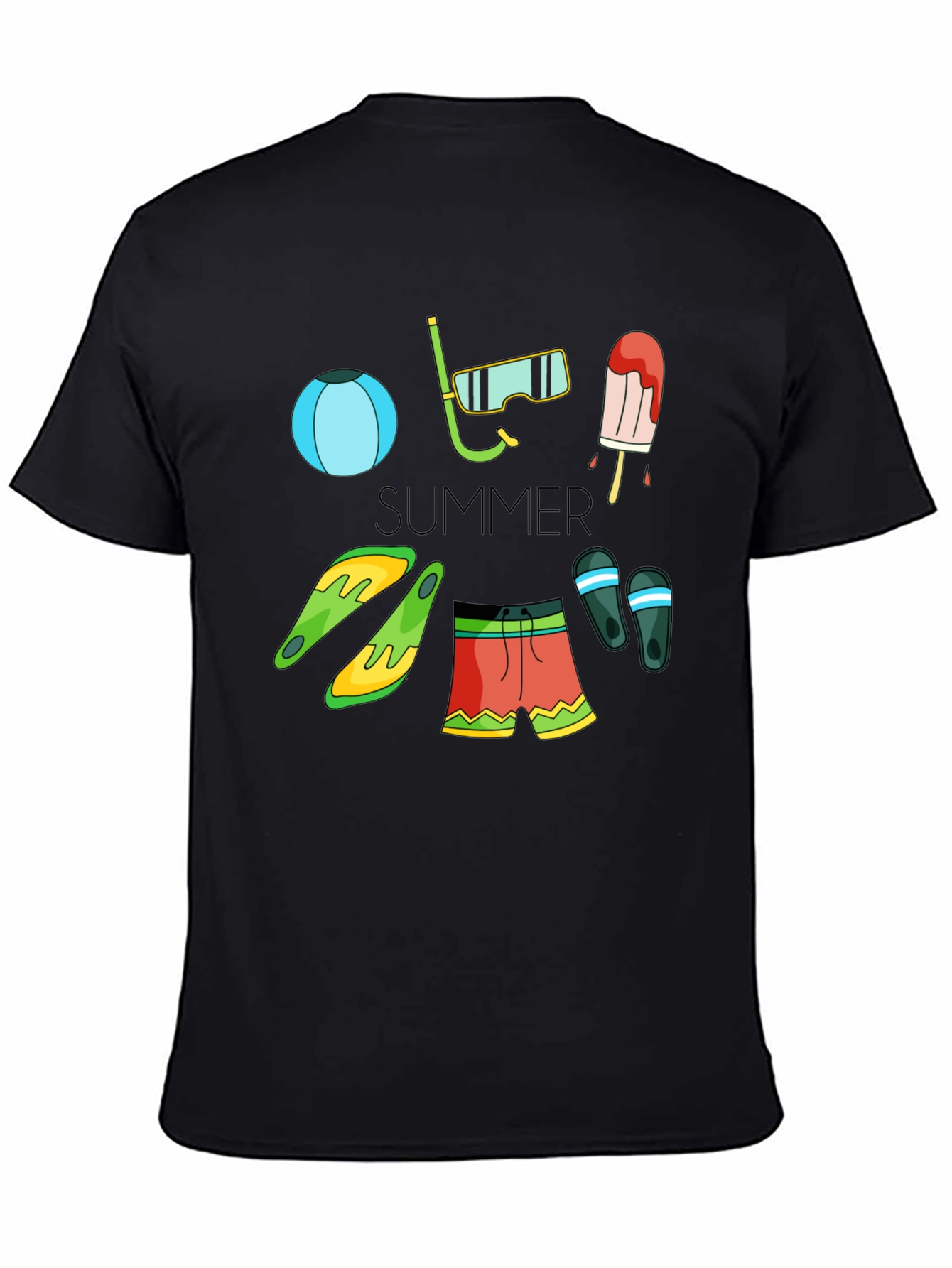 Summer Fun Graphic T-Shirt - Beach Essentials Design