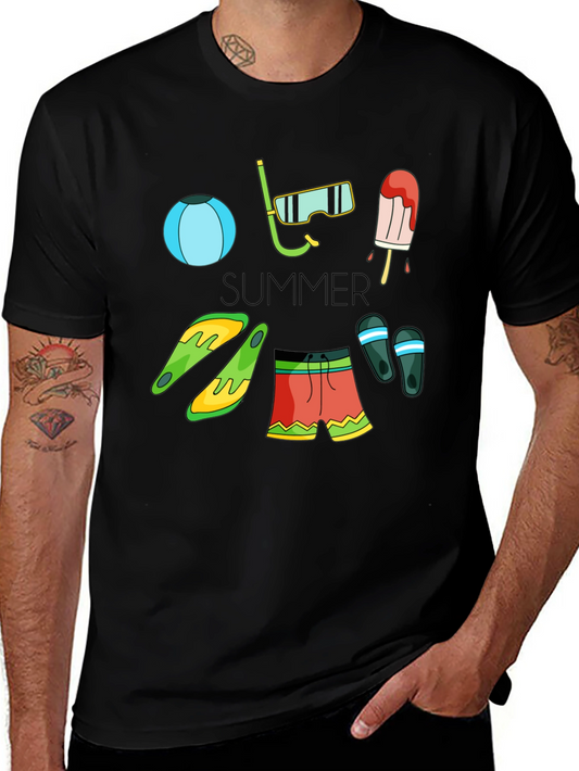 Summer Fun Graphic T-Shirt - Beach Essentials Design