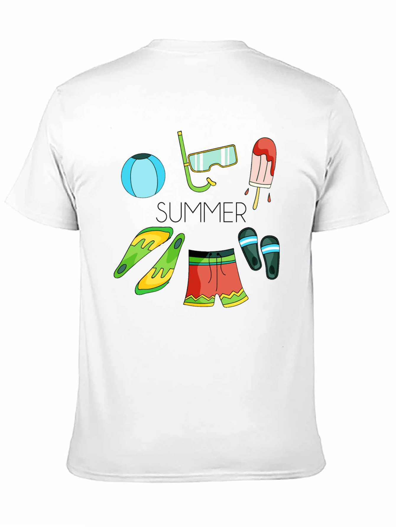Summer Fun Graphic T-Shirt - Beach Essentials Design