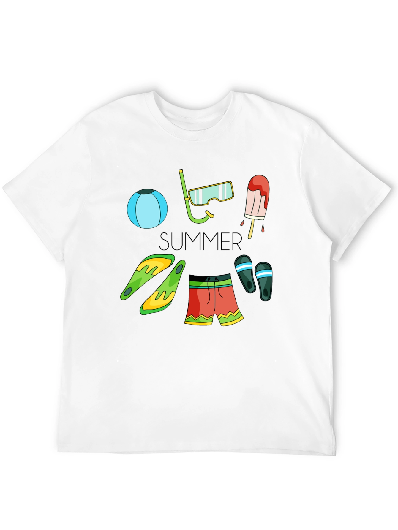 Summer Fun Graphic T-Shirt - Beach Essentials Design