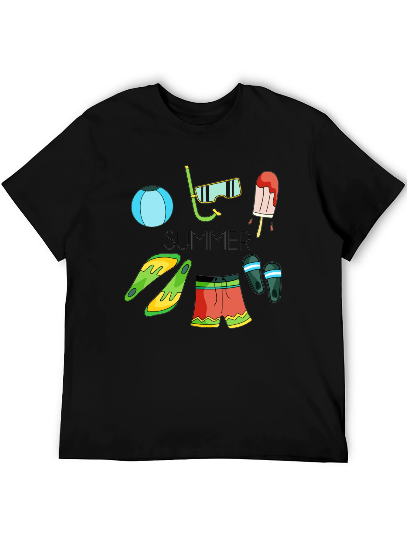 Summer Fun Graphic T-Shirt - Beach Essentials Design