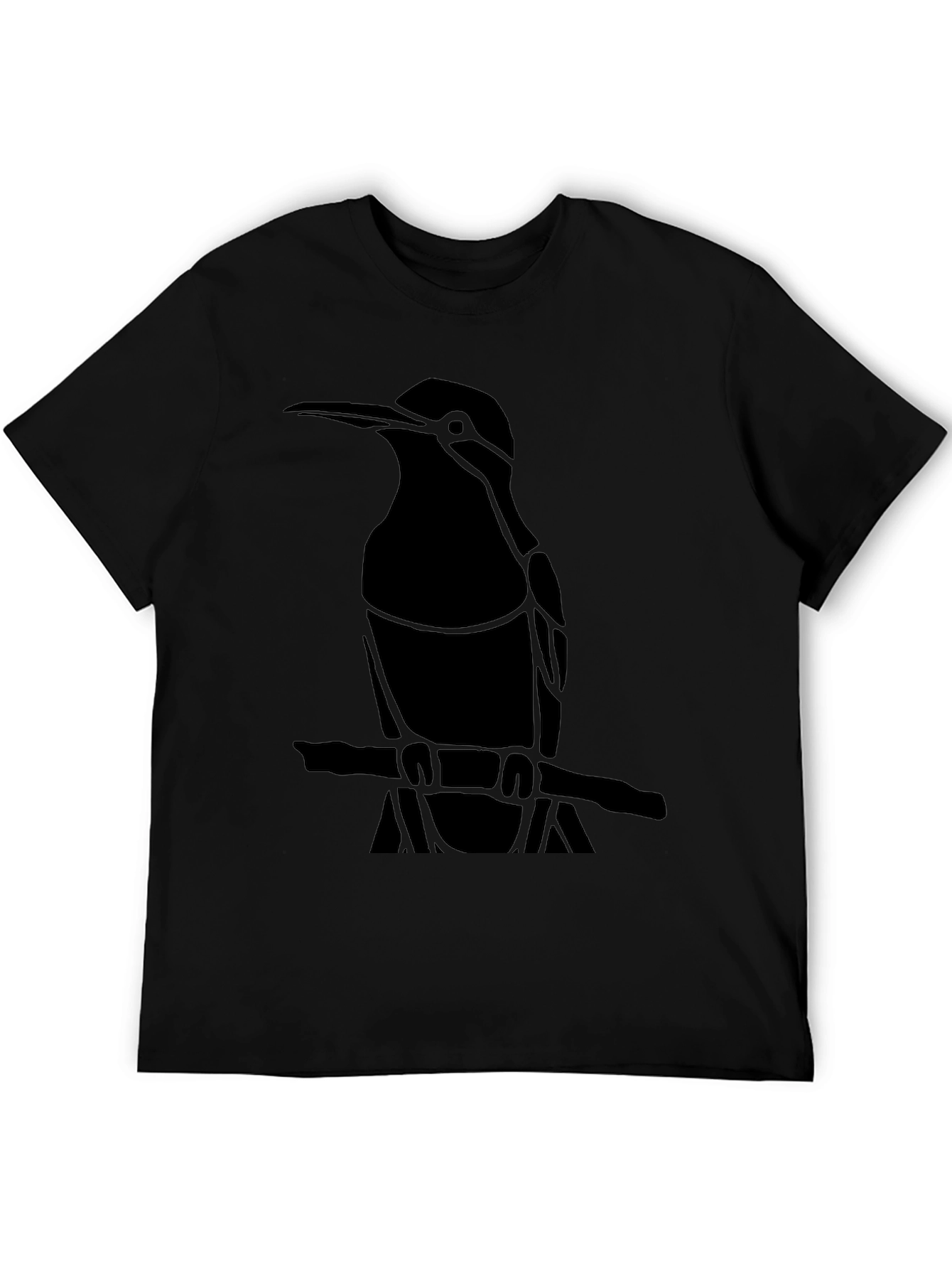 Kingfisher Bird Graphic Black T-Shirt