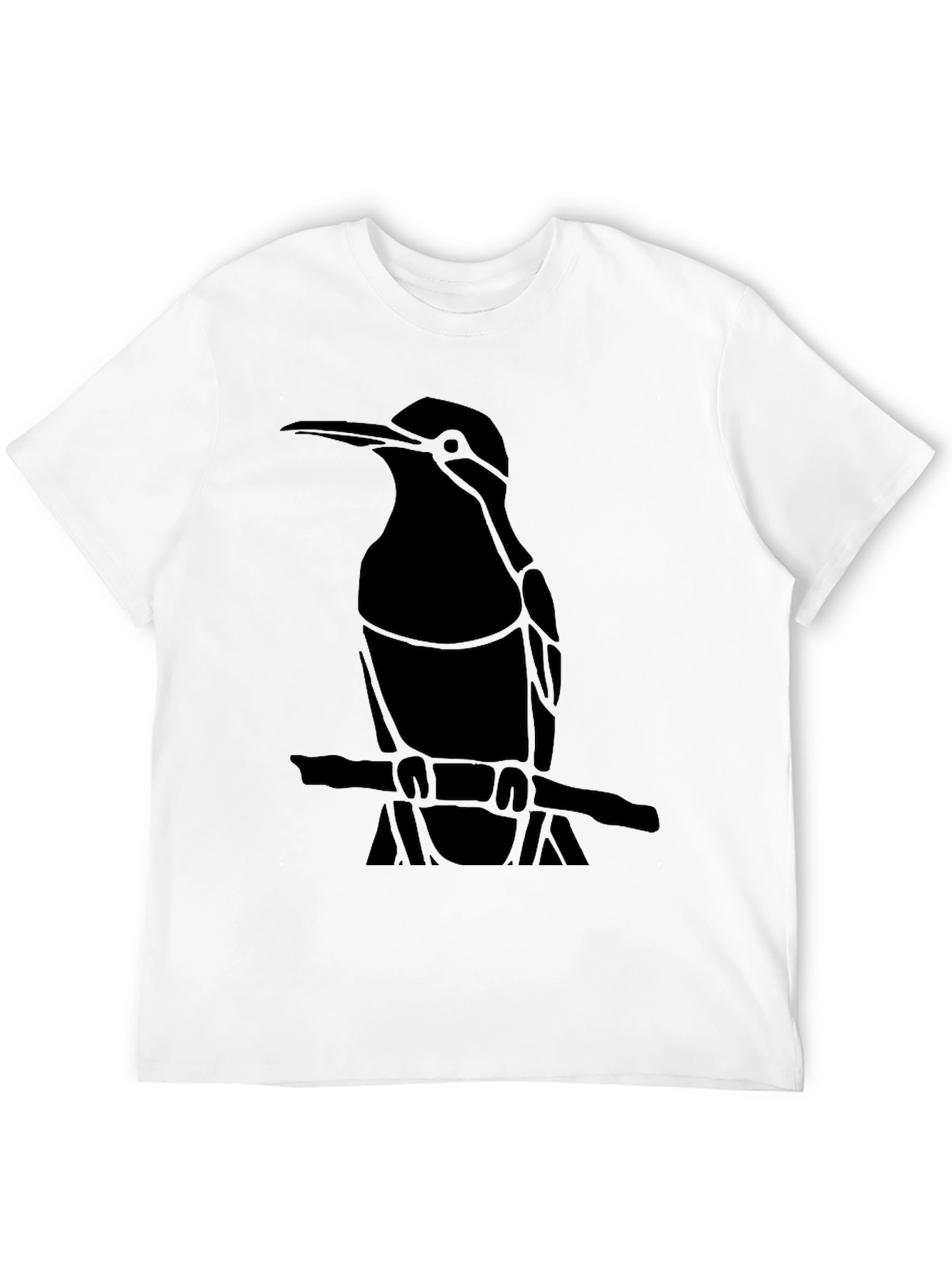 Kingfisher Bird Graphic Black T-Shirt