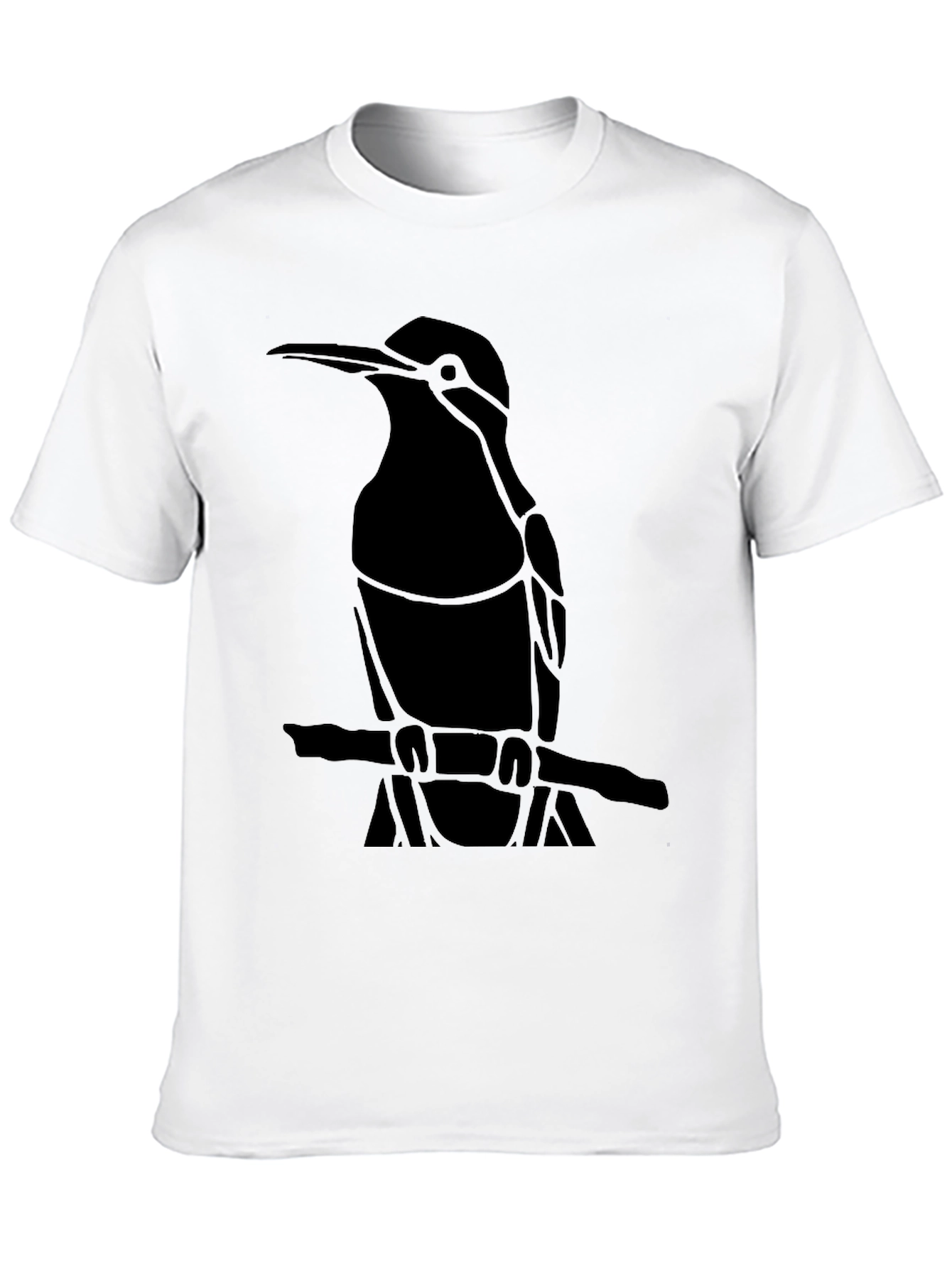 Kingfisher Bird Graphic Black T-Shirt