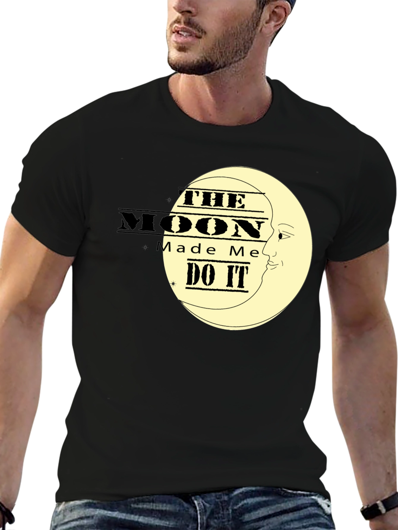The Moon Made Me Do It Black T-Shirt