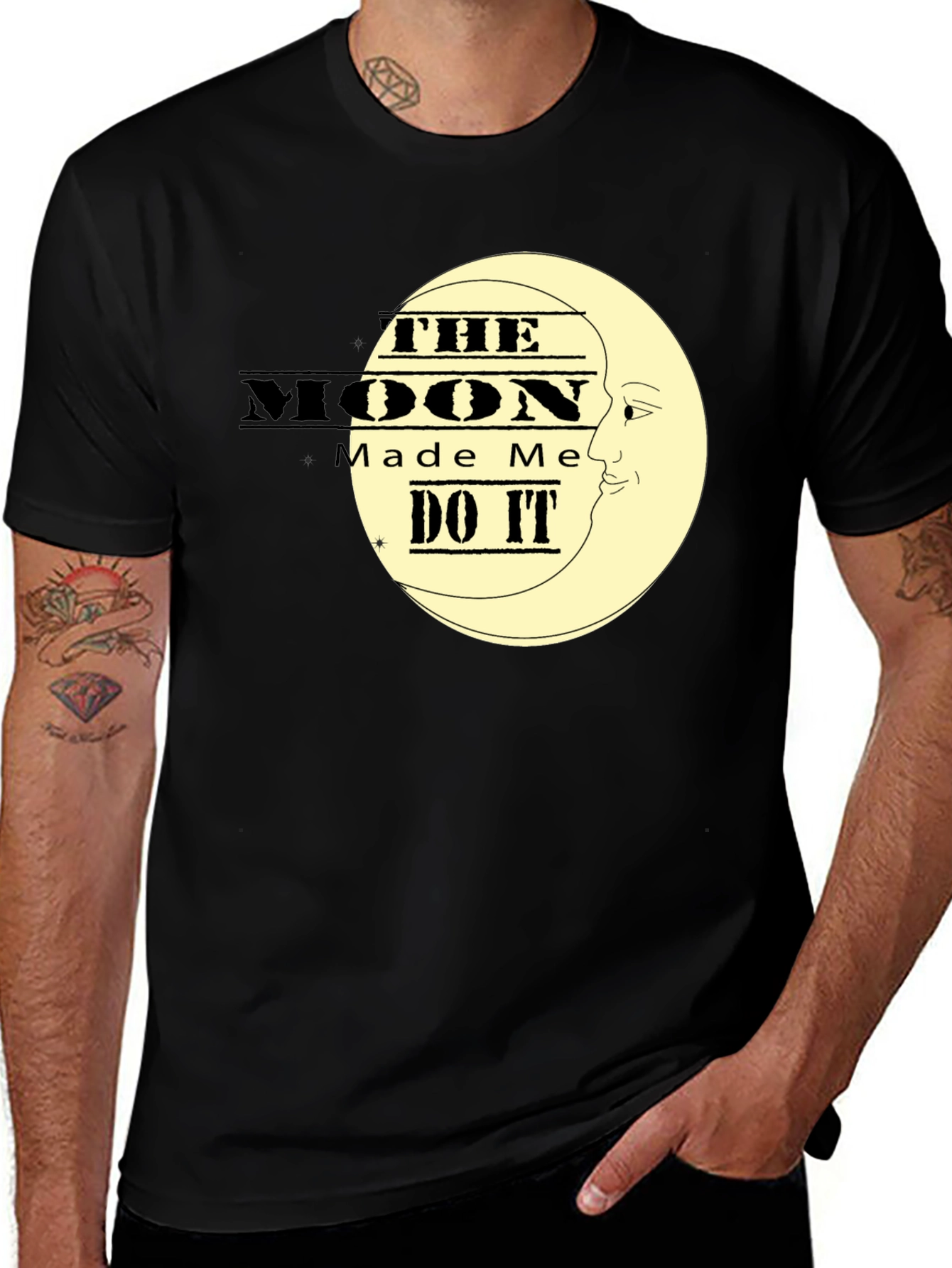 The Moon Made Me Do It Black T-Shirt