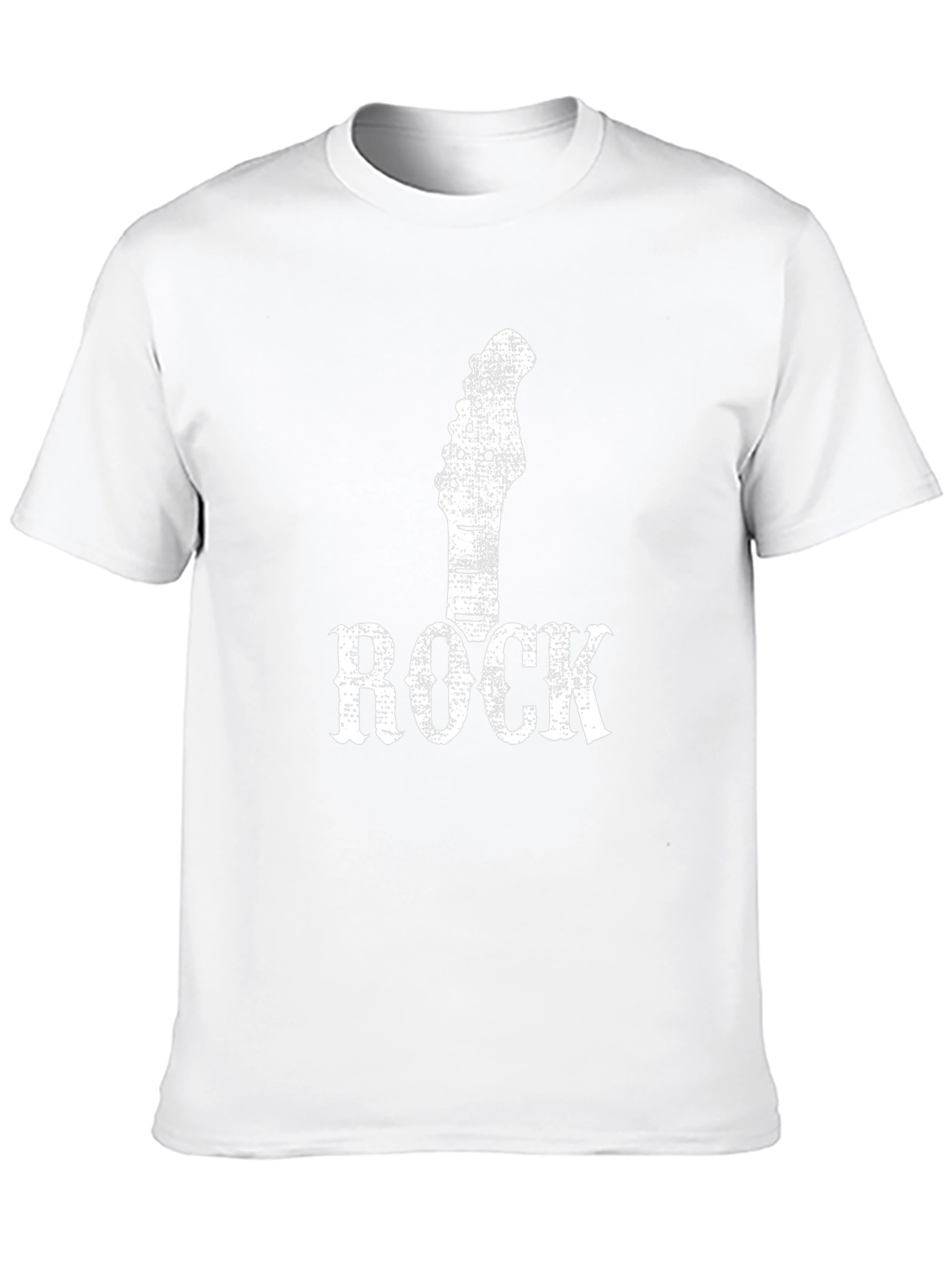 Rock Music T-Shirt - Distressed Guitar Headstock Design