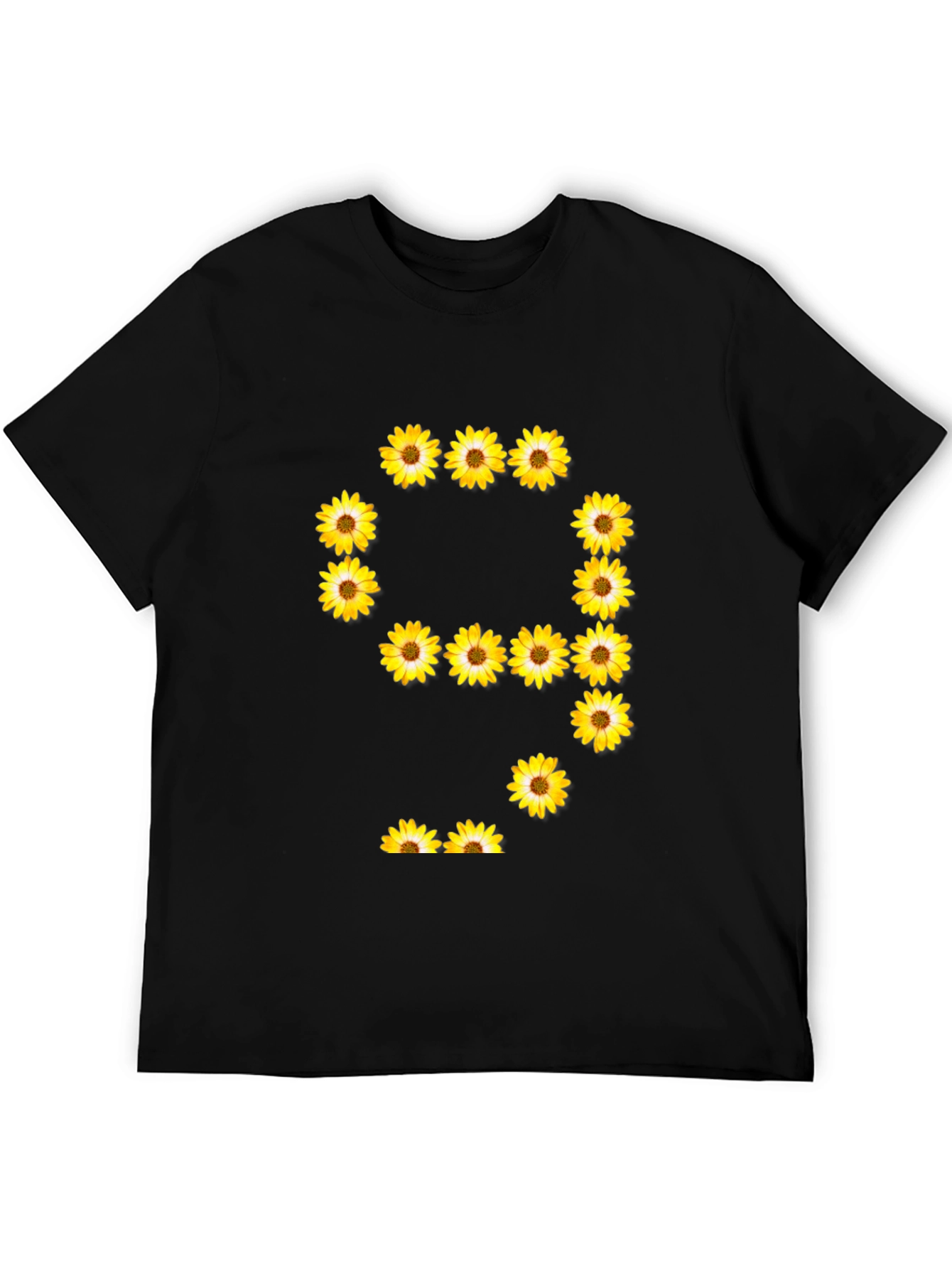 Sunflower Number 9 Graphic Black T-Shirt