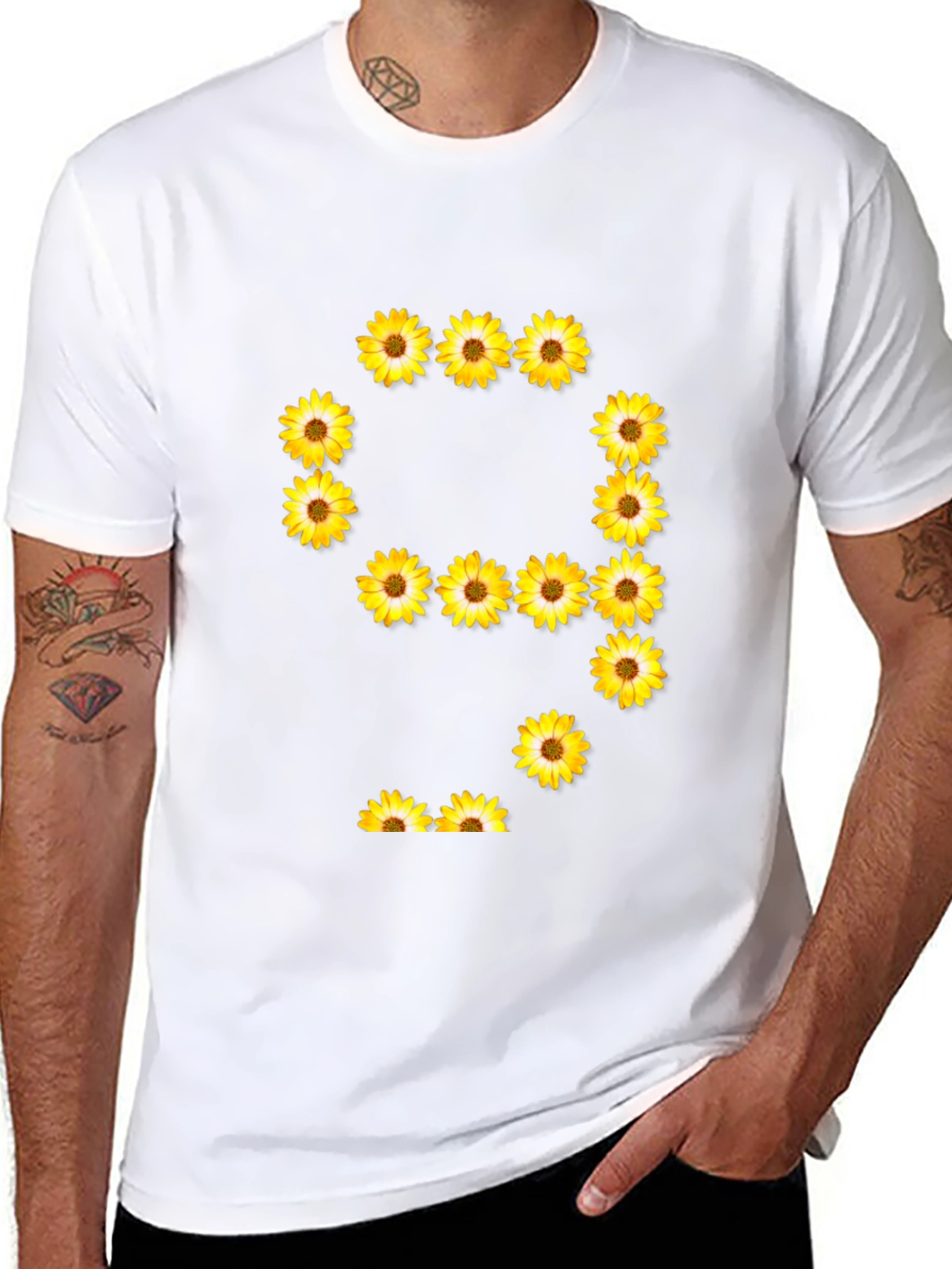 Sunflower Number 9 Graphic Black T-Shirt