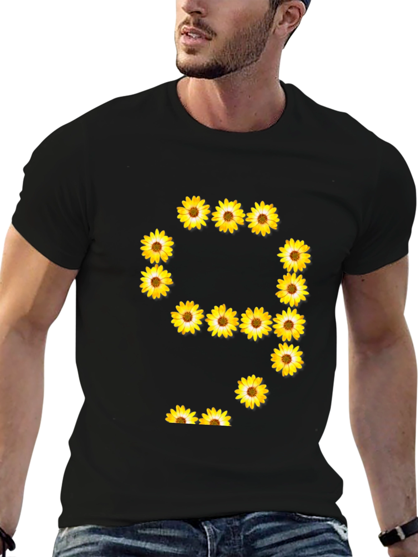 Sunflower Number 9 Graphic Black T-Shirt