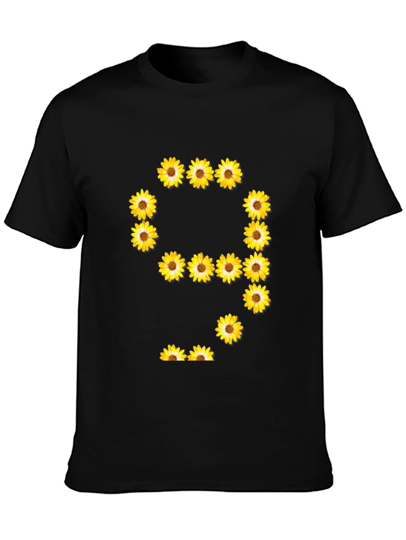 Sunflower Number 9 Graphic Black T-Shirt
